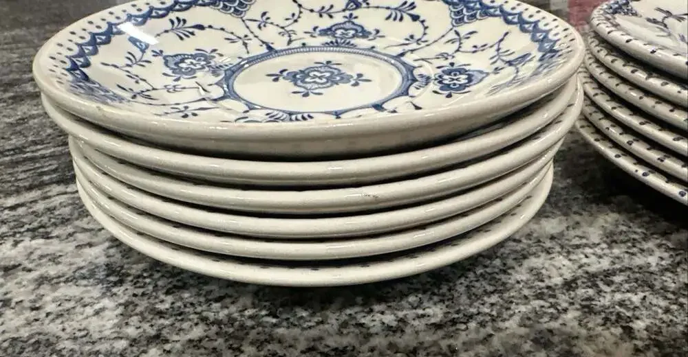 Vintage H. Aynsley & Co Copenhagen Pattern Ironstone Plates, Blue and White